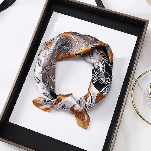 Nordic Art Small Square Scarf Women's Travel Mulberry Silk Scarf
