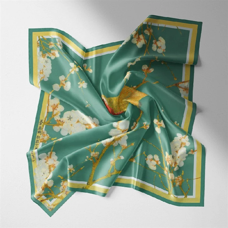 Stil Ċiniż Retro Ħames kuluri Pappagall Silk Square Xalpa