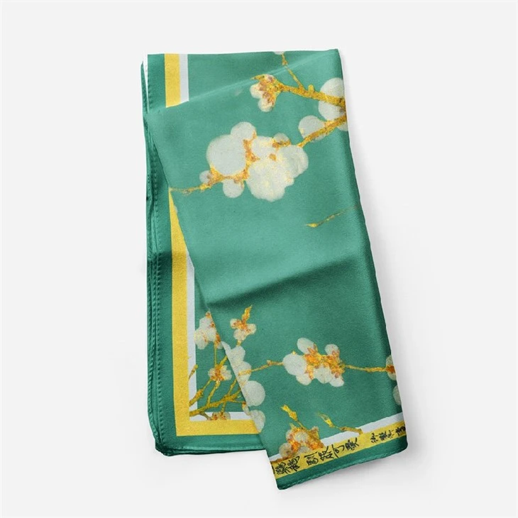 Chinese Style Retro Five-color Parrot Silk Square Scarf
