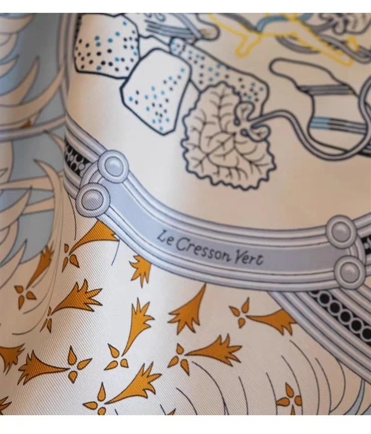 Custom 18mm Silk Twill Scarf Full Of Details